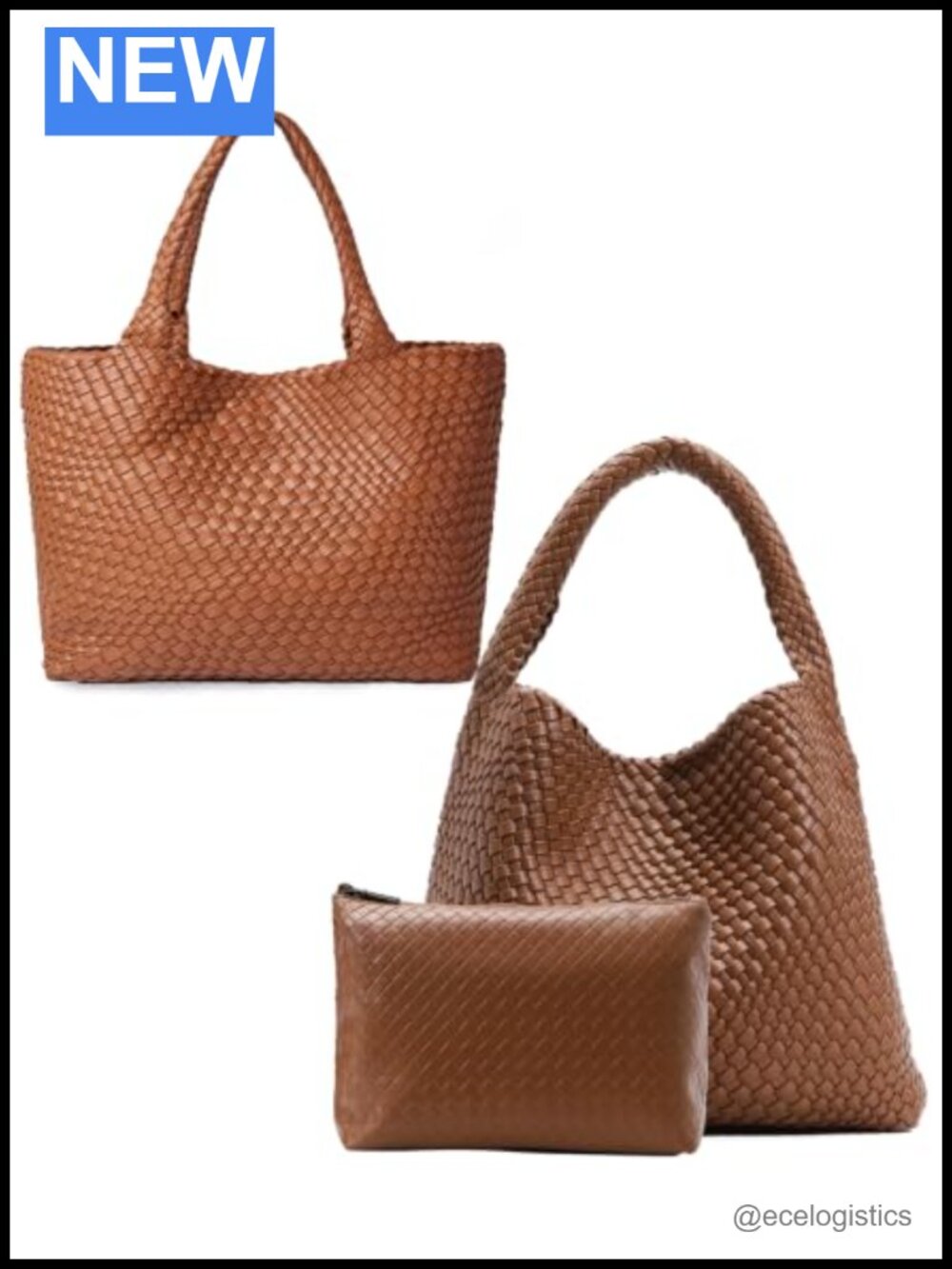 Woven Vegan Leather Tote Bag for Women Top Handle Shoulder Purse